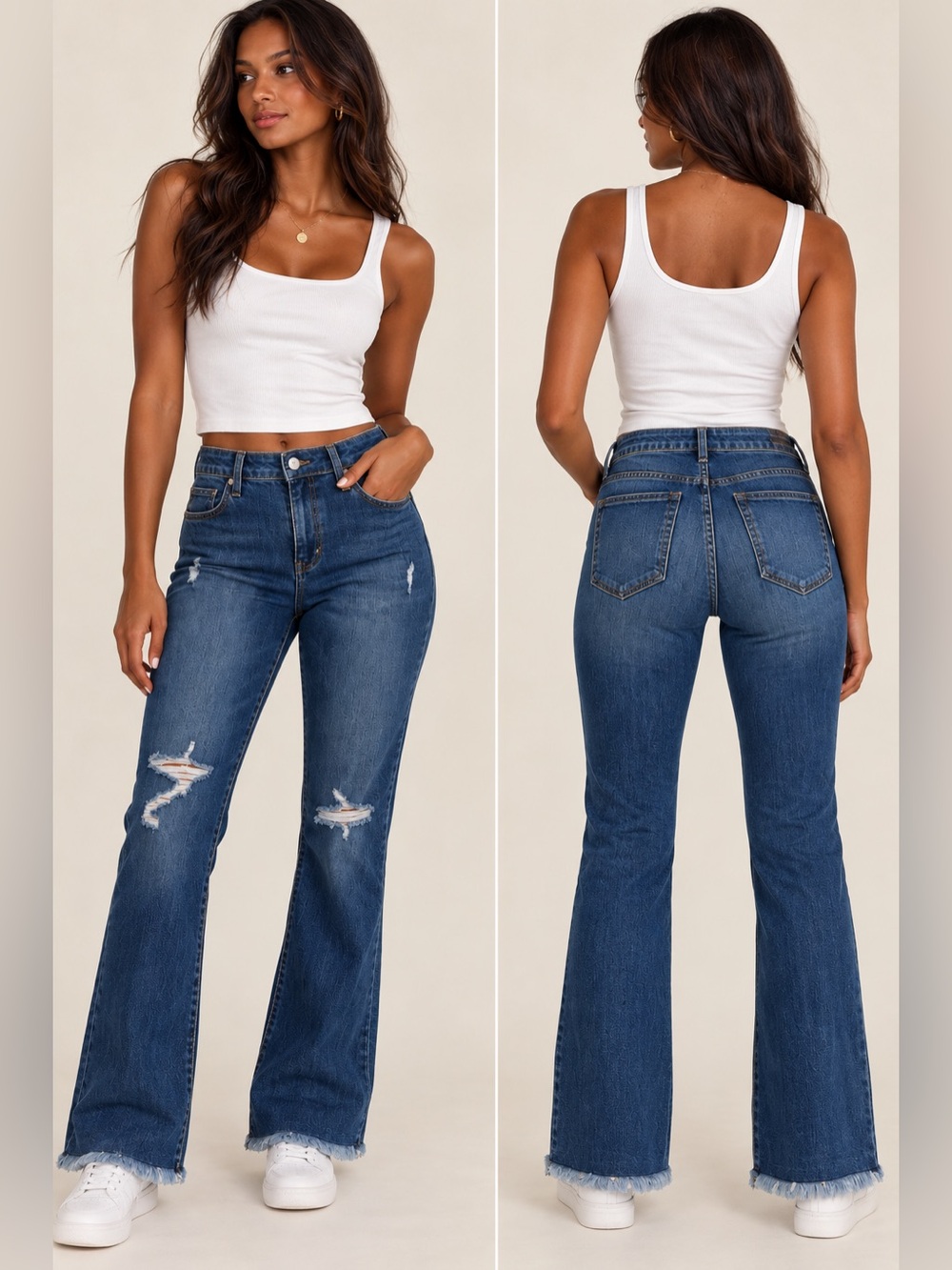 Just Black Medium Wash Frayed Hem Jeans | size 28